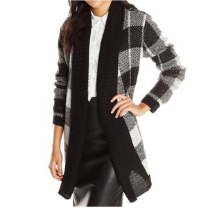 BB Dakota Jalen Black Plaid Cardigan Sweater size S